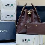Chanel 25 Medium Bag Brown - fake chanel 25 medium brown front view